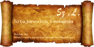 Sztojanovics Leonarda névjegykártya